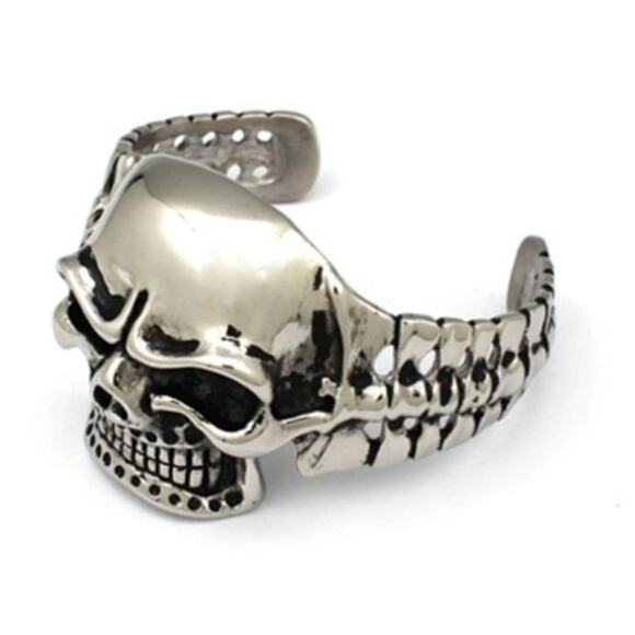 5starjewerly Other - New stainless steel skull bangle‎ bracelet